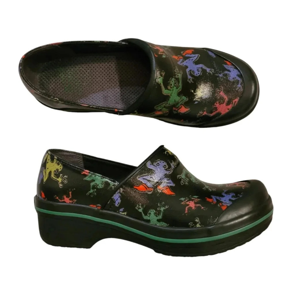 DANSKO Vegan volley Colorful fun Frogs Novelty mules clogs comfort shoes Wmn's 7